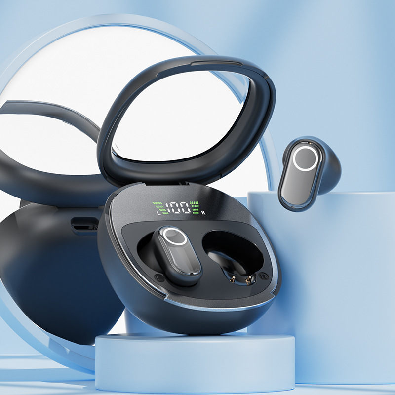 V888-ELOSUNG32239-202506061648-00 Black Feather-Light TWS Earbuds - Bluetooth 5.4, Hi-Fi Sound, LED Display Case, 60H+ Playtime, Touch Control - Image 1