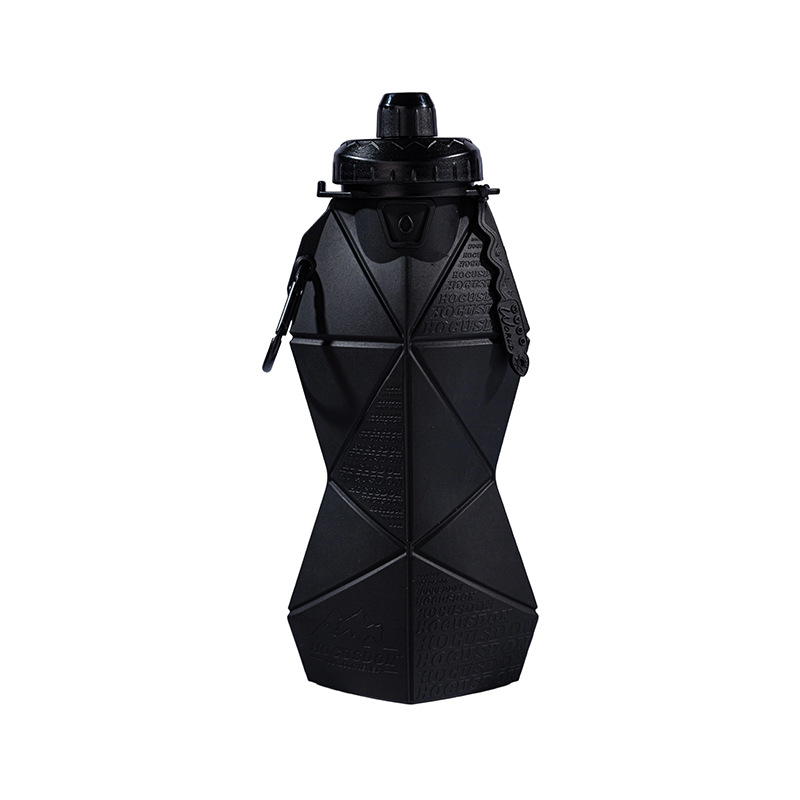 V888-ELOSUNG32322-202506111532-00 Black and Black Cup Lid Ultimate Foldable Silicone Water Bottle - Lightweight Leakproof Travel & Sports Hydration - 700ml - Image 1