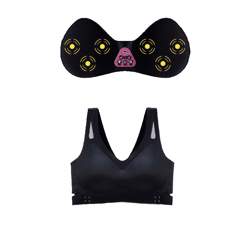 V888-ELOSUNG32380-202506190727-00 Size XL Black Wireless Electric Breast Massager Bra - 5 Modes Vibration & 3 Heat Levels for Lifting Comfort & Wellness - Image 1