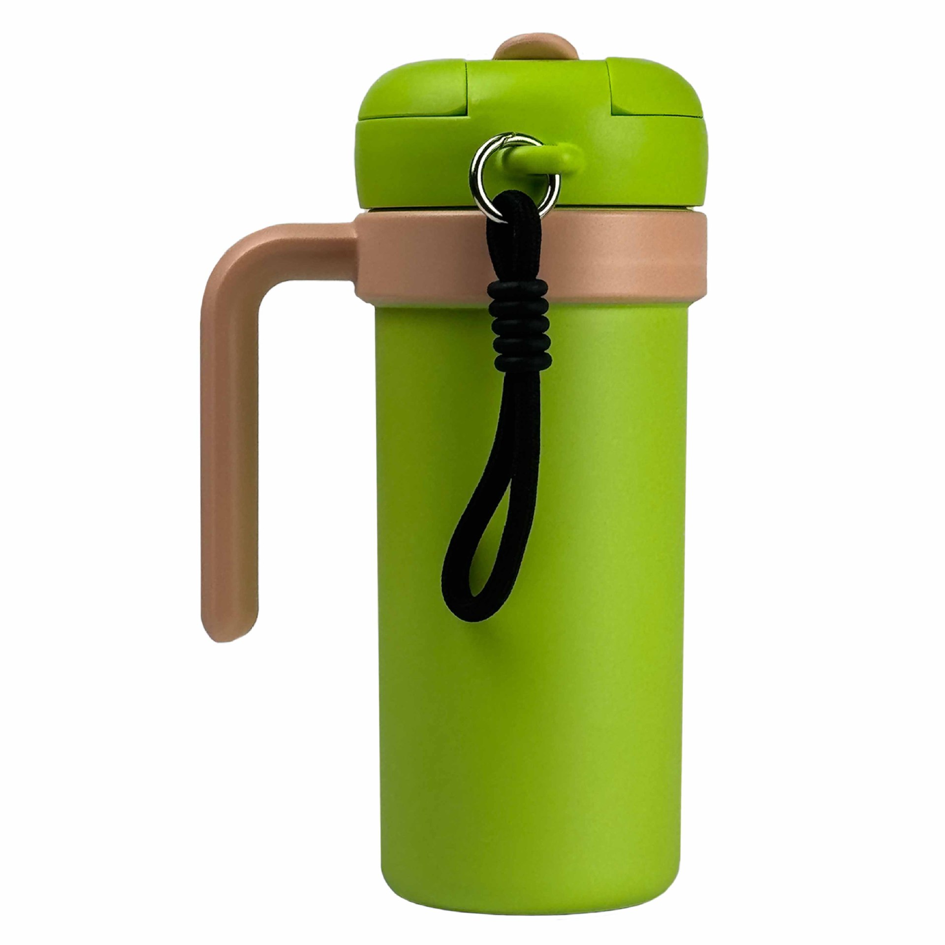 V888-ELOSUNG32526-202506191042-00 Green and Khaki 700ml Insulated Stainless Steel Tumbler with Handle, Dual-Sip Lid, Straw & Tea Infuser - Image 1