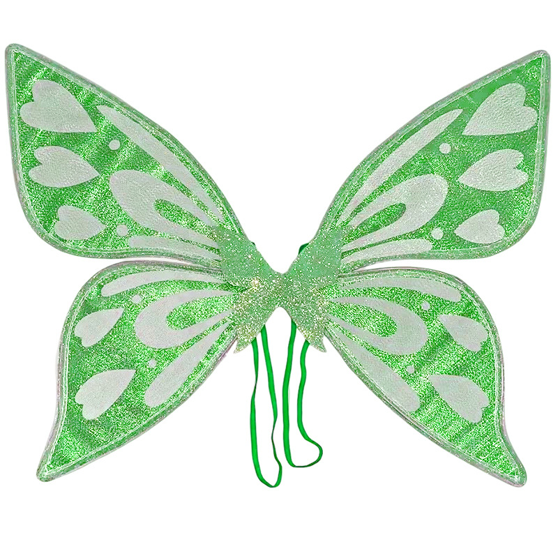 V888-ELOSUNG32532-202506191045-00 Green Sparkling Fairy Wings - Lightweight Glitter Butterfly Costume Accessory for Kids & Adults - Image 1