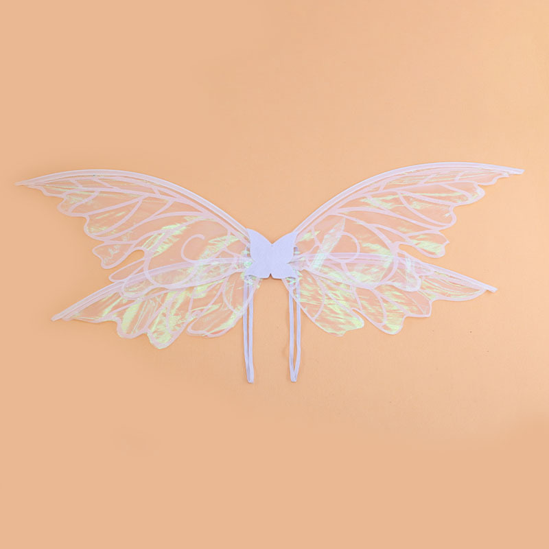 V888-ELOSUNG32543-202506191117-00 White Enchanting Iridescent Fairy Wings - Sparkle Butterfly Elf Wings for Costume Parties, Cosplay & Dress-Up Fun - Image 1
