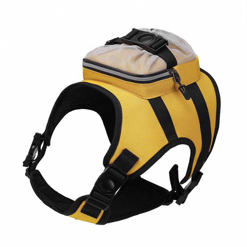 V888-ELOSUNG32553-202506191126-00 Size S Black and Yellow Ultimate Dog Harness Vest with Backpack - Padded, Reflective & Adjustable for Medium Sized Dogs - Image 1