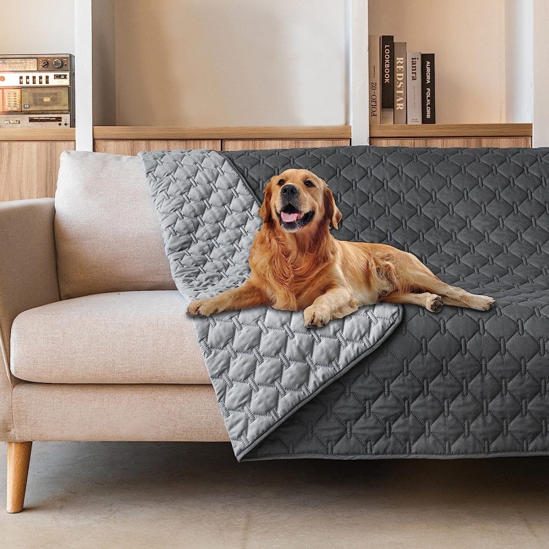 V888-ELOSUNG32693-202506301040-00 Grey 2-Sided Waterproof Pet Sofa Cover - Dog Bed Protector Blanket for Furniture, Couches & Car Seats (130x200cm, Machine Washable) - Image 1