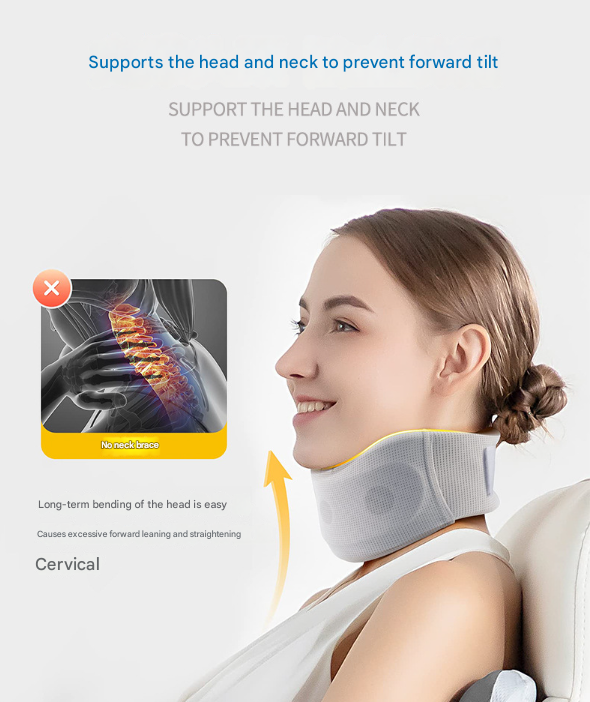 V888-ELOSUNG32751-202506301125-00 Size S Grey Ergonomic Neck Support Brace - Soft Cervical Collar for Posture Correction and Pain Relief - Image 1