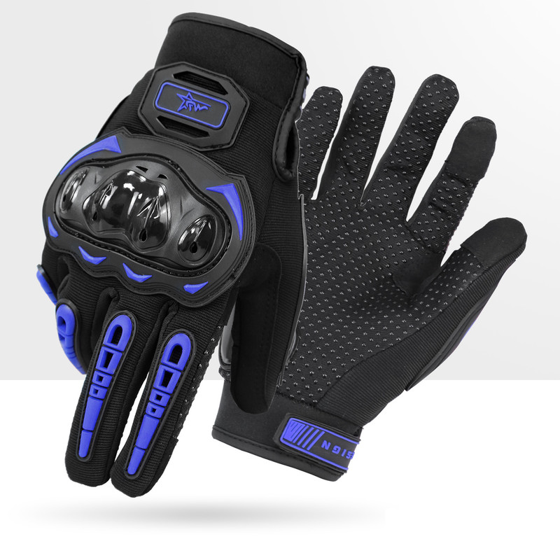 V888-ELOSUNG32789-202507021020-00 Size L Purple and Black Protective Motorcycle Riding Gloves - Hard Knuckle Armour & Touchscreen Fingertips - Image 1