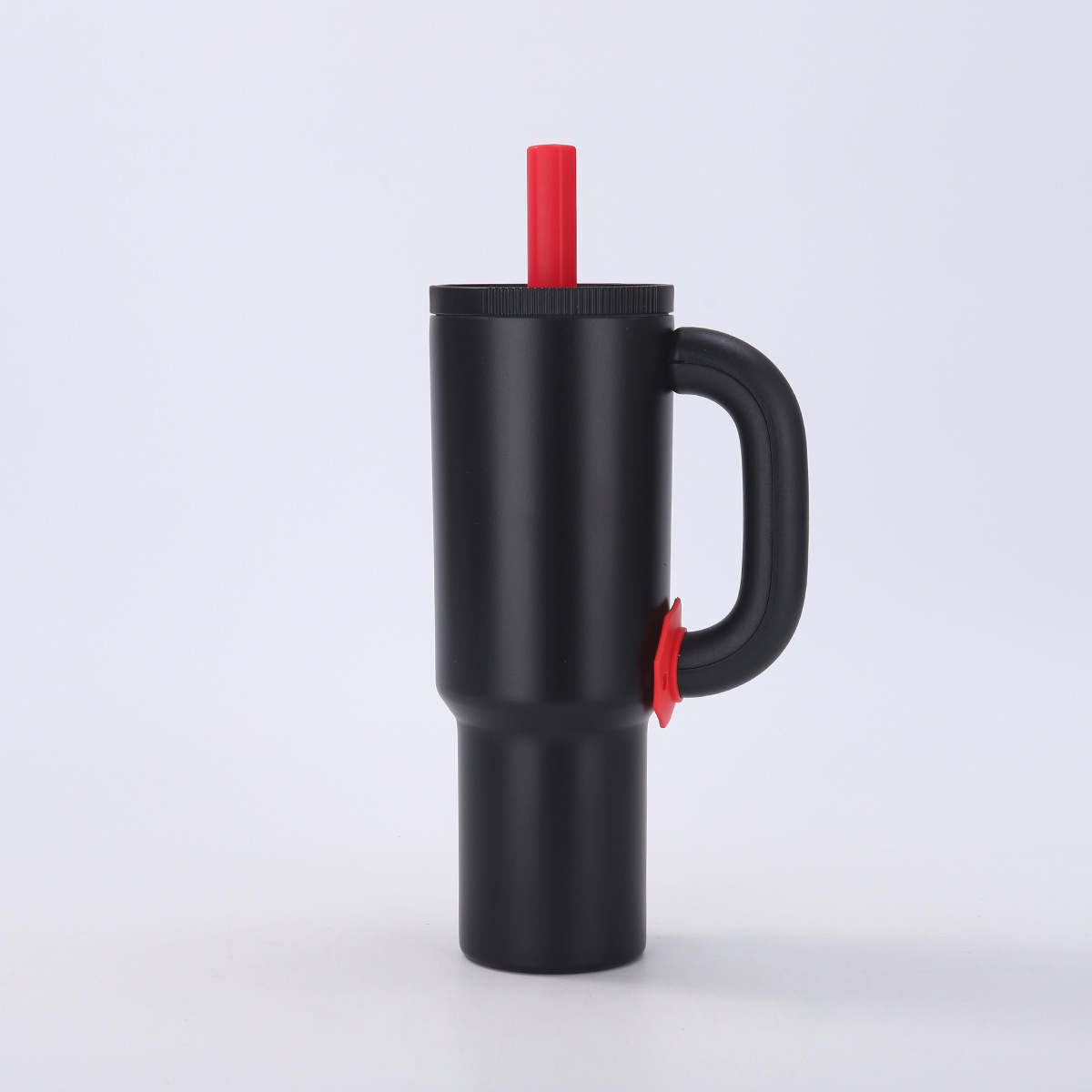 V888-ELOSUNG33018-202505261623-00 Black 40oz Macron Stainless Steel Insulated Tumbler with Handle and Straw - 14.8 x 10.5 x 28 cm Large Capacity Car-Friendly Travel Mug - Image 1