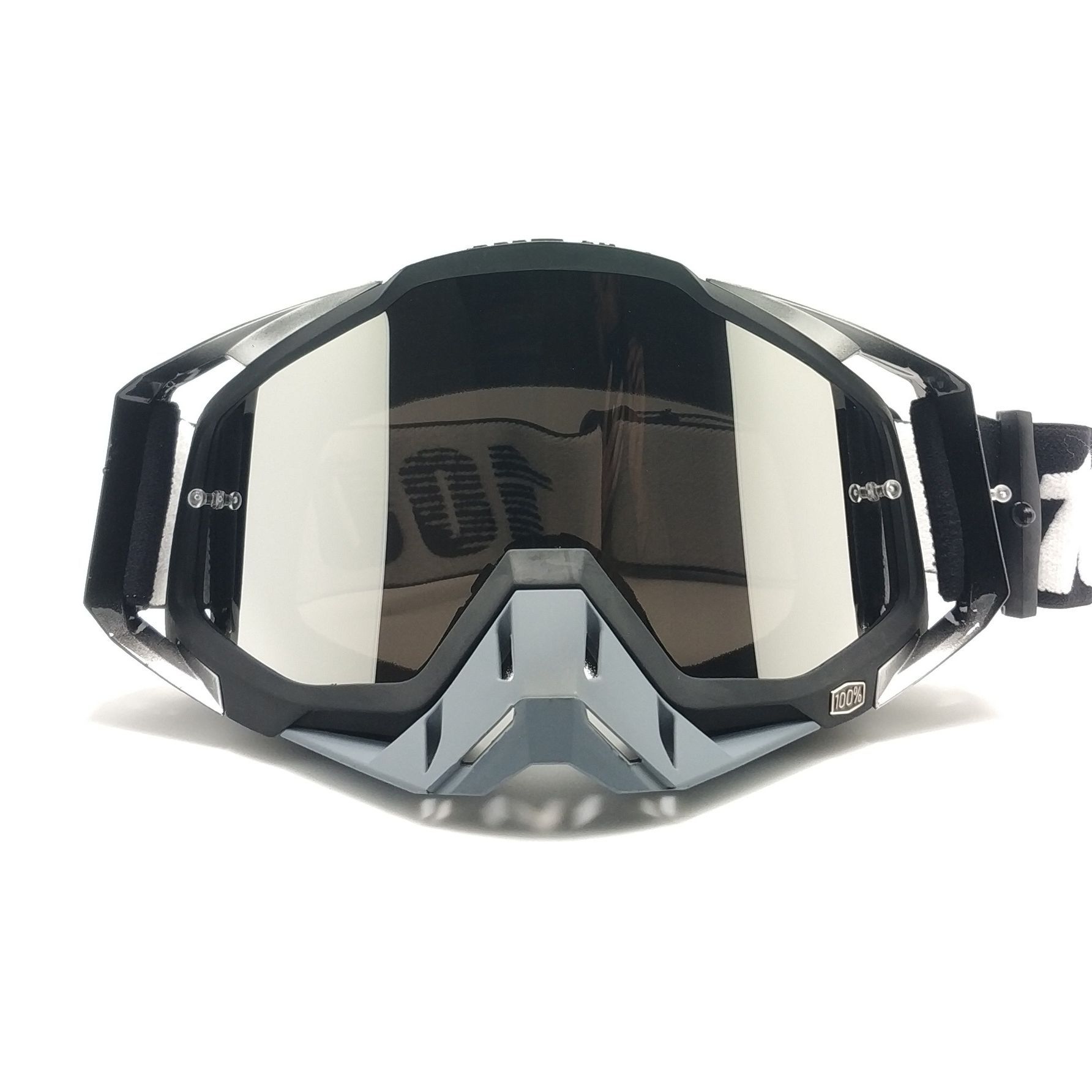 V888-ELOSUNG33097-202505281037-00 Grey Frame With Mercury Flakes Motocross Goggles - Durable Off-Road Motorcycle Riding Eye Protection with Lens - Image 1
