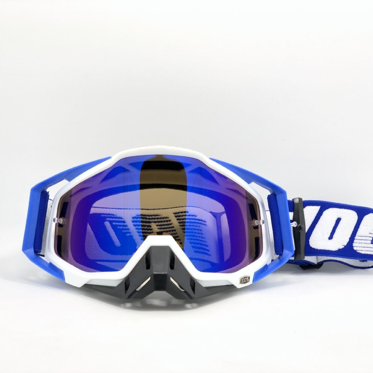 V888-ELOSUNG33099-202505281037-00 Blue-white Frame and Blue Sheet Motocross Goggles - Durable Off-Road Motorcycle Riding Eye Protection with Lens - Image 1
