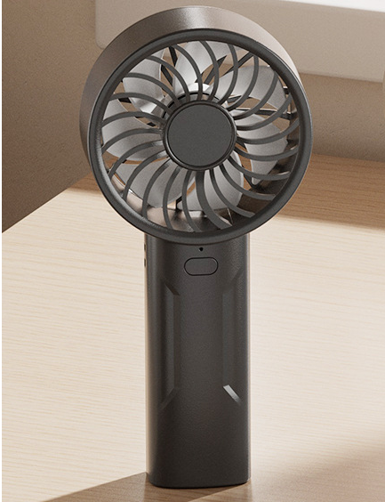 V888-ELOSUNG33188-202506061649-00 Black Mini Portable USB Rechargeable Fan - Quiet Cooling for Desk or Travel - Image 1