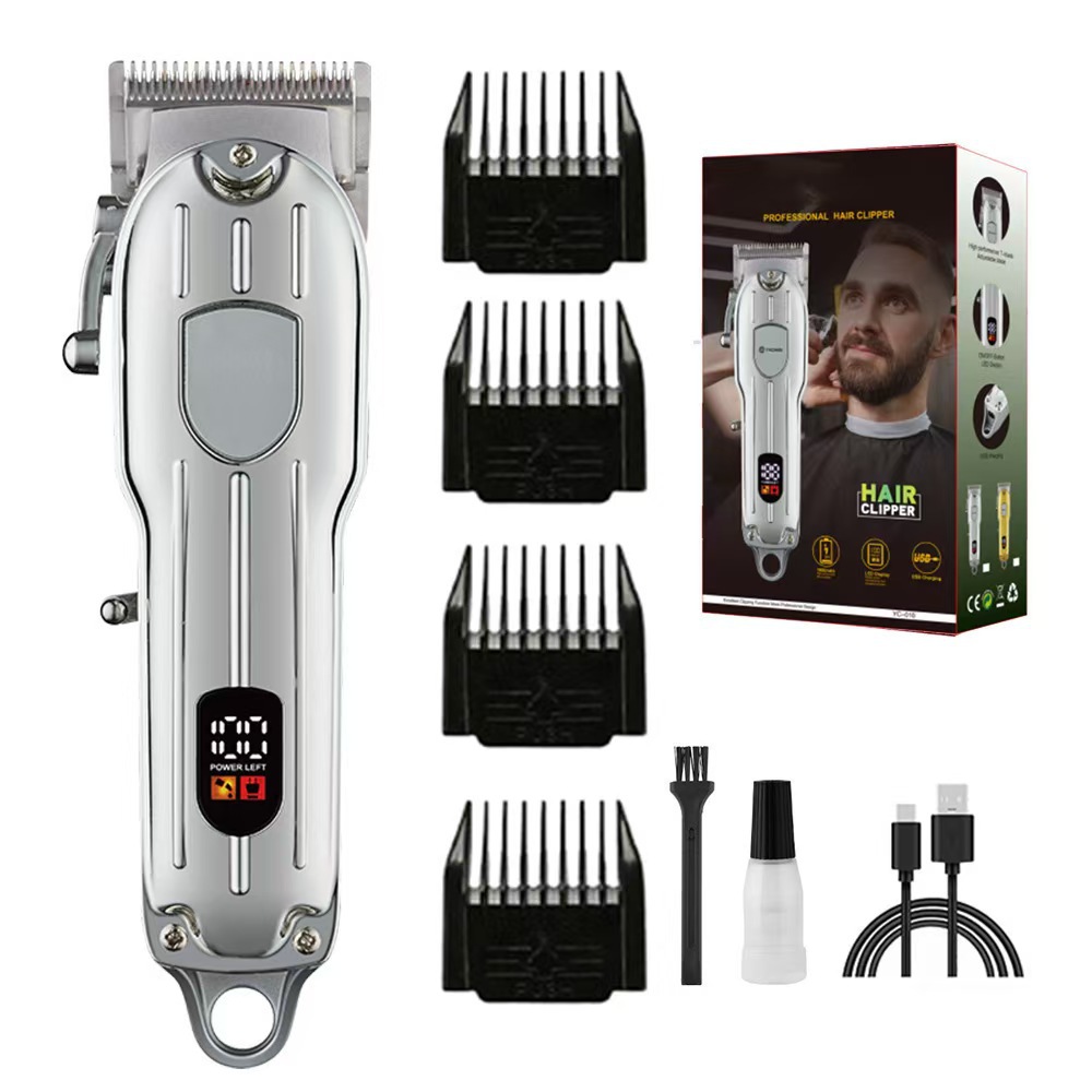 V888-ELOSUNG33329-202506191313-00 Silver Professional Electric Hair Clipper - Advanced Barber Trimmer - Image 1