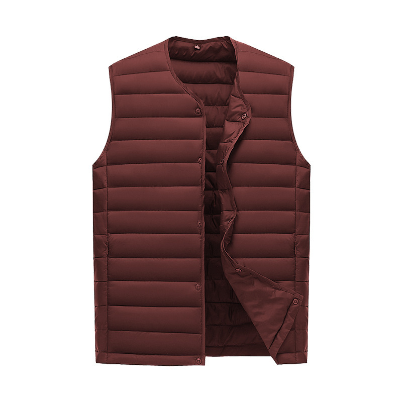 V888-ELOSUNG33585-202506301115-00 L Wine Red Men's Lightweight Quilted Puffer Vest - Ideal Sleeveless Jacket for Winter Layering - Image 1