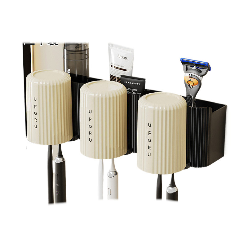 V888-ELOSUNG338-200125-00 Black toothbrush holder (set of 3) 20cm * 11.5cm * 11cm - Image 1