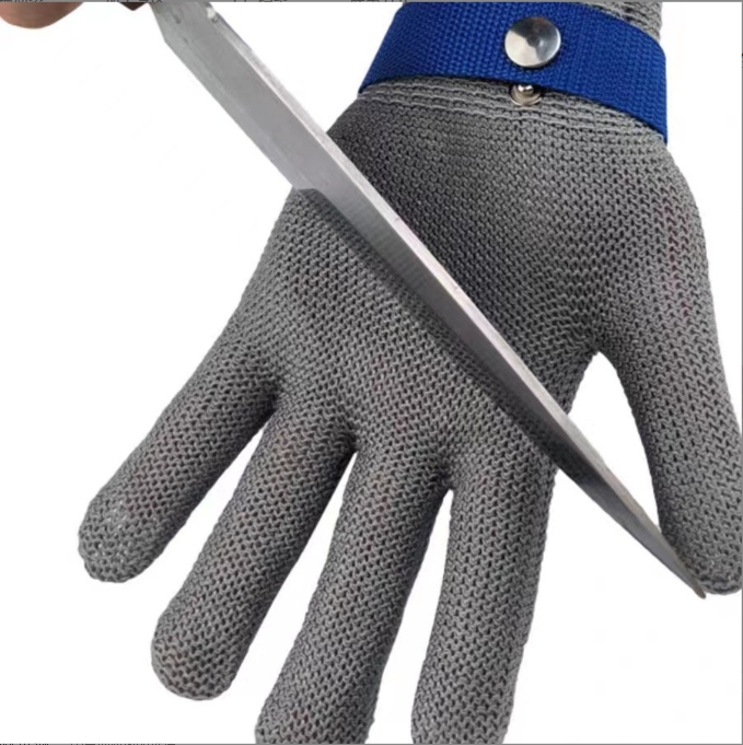 V888-ELOSUNG34115-202506101106-00 1 pair of silver A9 grade 316 stainless steel cut resistant gloves(XL) - Image 1