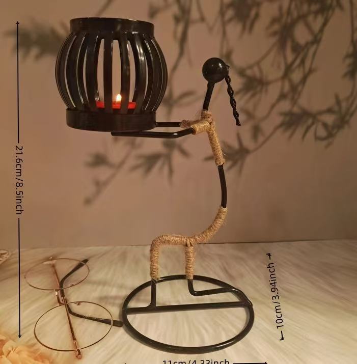 V888-ELOSUNG34290-202506300952-00 Creative Iron Girl Candle Holder for Nordic Restaurant Table Decorations and Bar Counter Accessories(Style G) - Image 1
