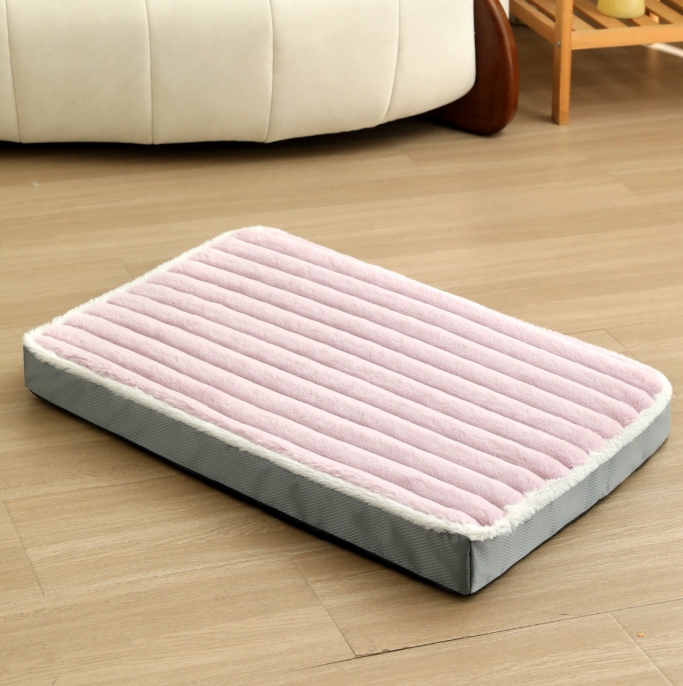 V888-ELOSUNG34307-202506301035-00 2-Piece Purple-pink Sponge large pet bed - plush dog mat, detachable, washable, anti-slip base(50*40*8cm) - Image 1