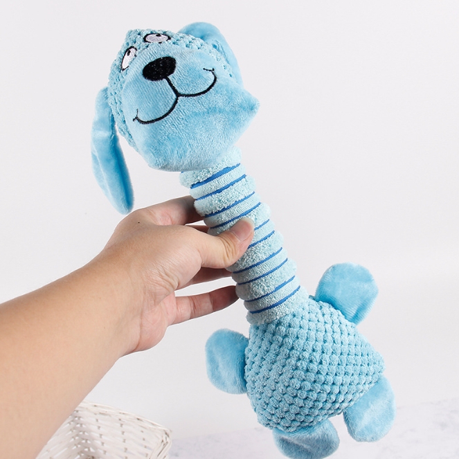 V888-ELOSUNG34311-202506301045-00 2-Piece Blue Long Neck Plush Dog Toy - Interactive Chew & Cuddle Toy for Puppies - Image 1