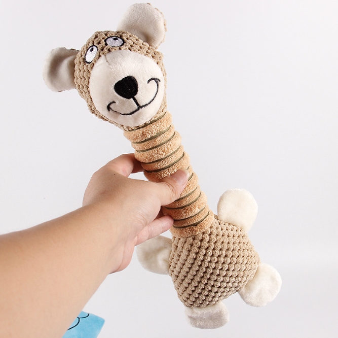 V888-ELOSUNG34313-202506301045-00 2-Piece Brown Long Neck Plush Dog Toy - Interactive Chew & Cuddle Toy for Puppies - Image 1