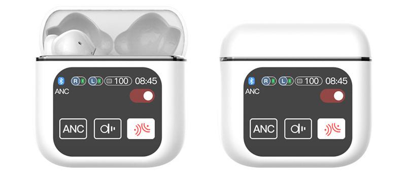 V888-ELOSUNG35044-202506191254-00 TWS Bluetooth Earbuds with 1.9 HD Touch Screen Case - ANC/ENC Noise Reduction(white)" - Image 1