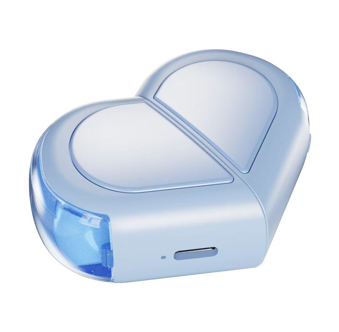V888-ELOSUNG35053-202506191311-00 Mini True Wireless Bluetooth 5.3 Earbuds - Heart/Capsule Case, Touch Control, Auto-Connect(blue) - Image 1