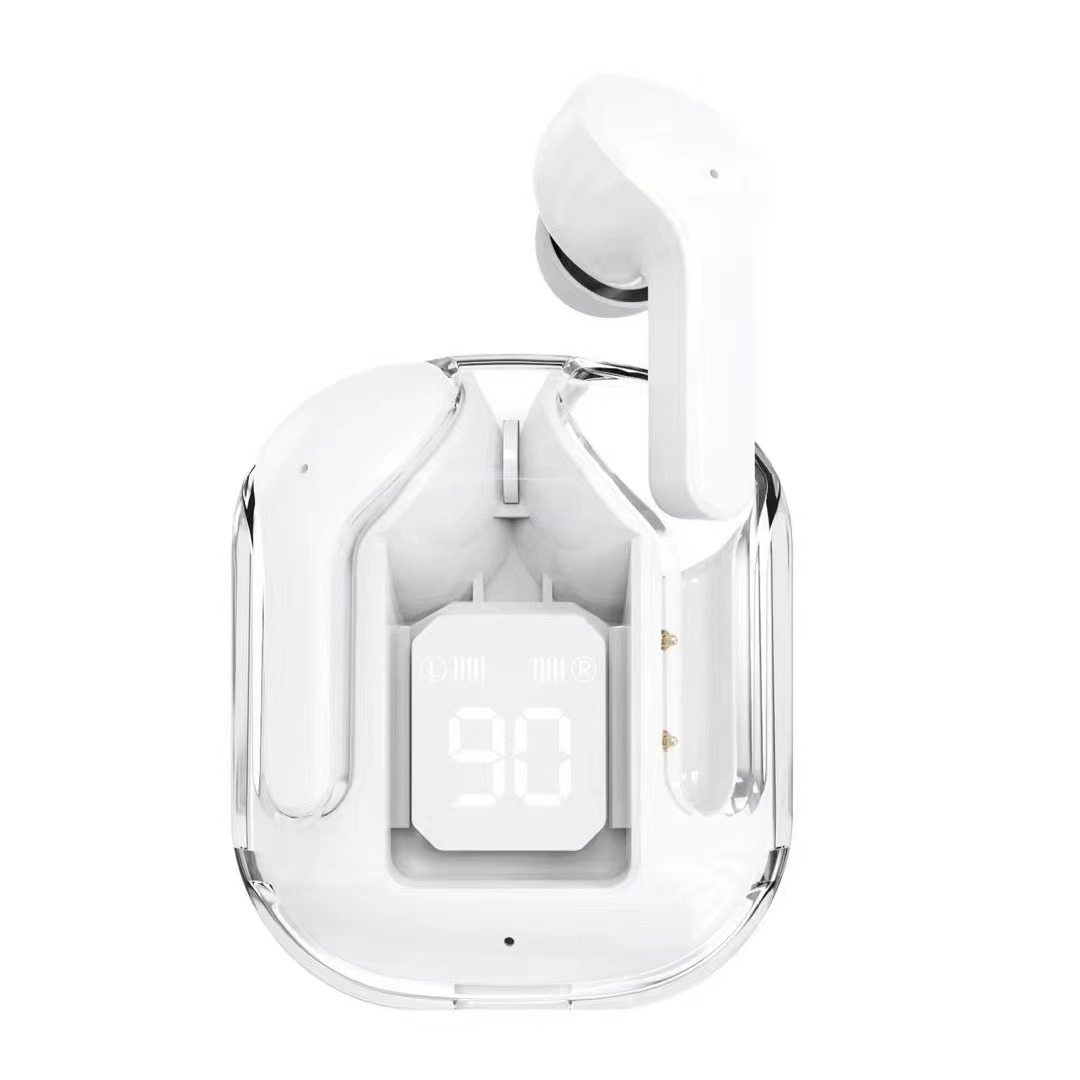 V888-ELOSUNG35139-202506241040-00 Transparent Capsule TWS Earbuds with LED Digital Display - Bluetooth 5.3, IPX4 Waterproof, Type-C Charging(white) - Image 1