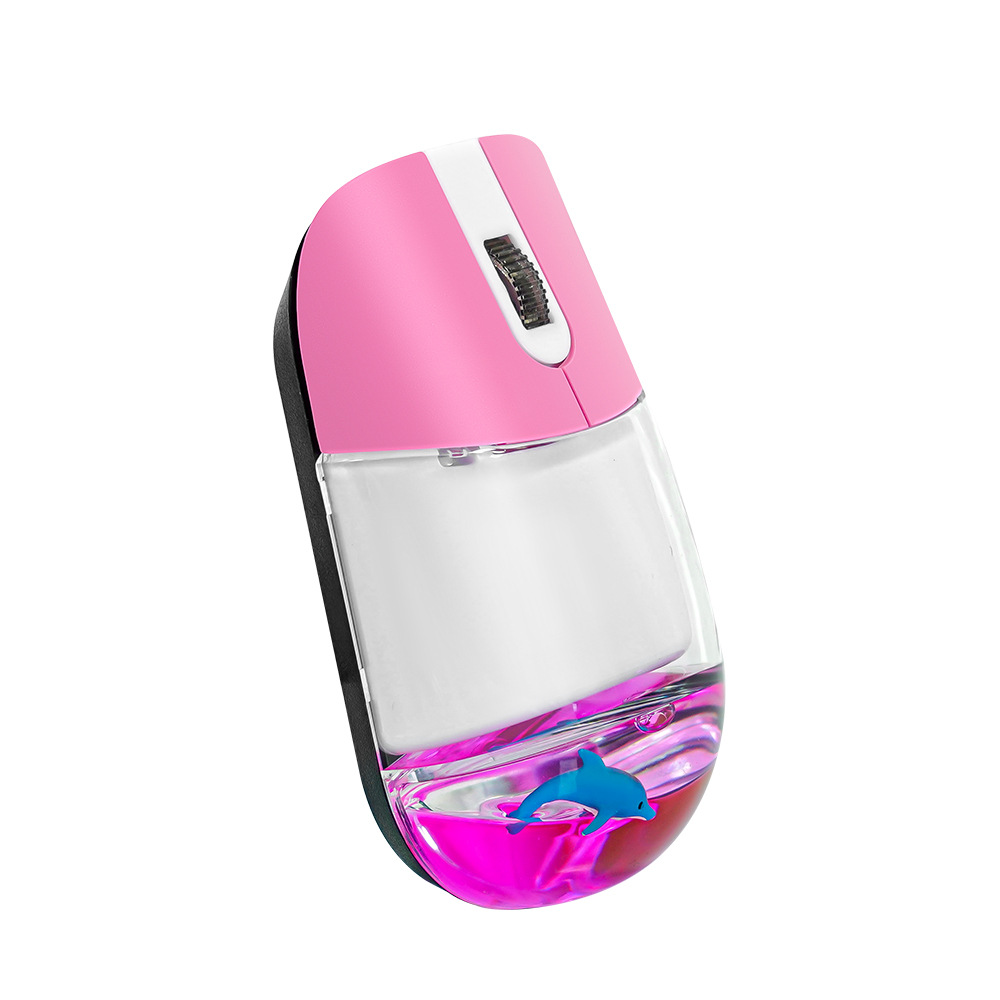 V888-ELOSUNG35180-202506241043-00 Whimsical 2.4G Wireless Mouse with Floating Animal Design - Comfortable, Quiet & Portable(pink) - Image 1