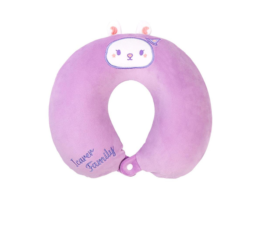 V888-ELOSUNG35238-202506241120-00 2-in-1 Convertible Eye Mask & Travel Neck Pillow Set - Plush Fabric with Snap Closure(purple) - Image 1