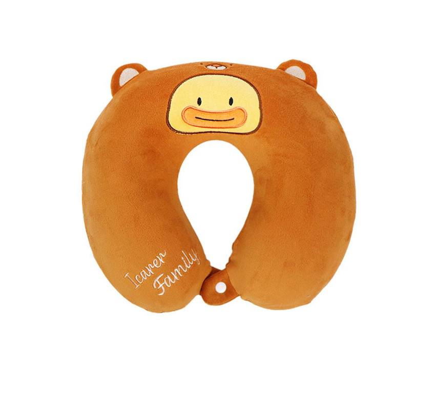 V888-ELOSUNG35239-202506241120-00 2-in-1 Convertible Eye Mask & Travel Neck Pillow Set - Plush Fabric with Snap Closure(brown) - Image 1