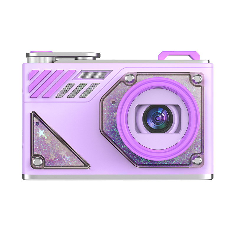 V888-ELOSUNG35333-202506251006-00 Glitter Sand Design 64MP HD Digital Camera with LED Fill Light & Auto Focus(purple) - Image 1