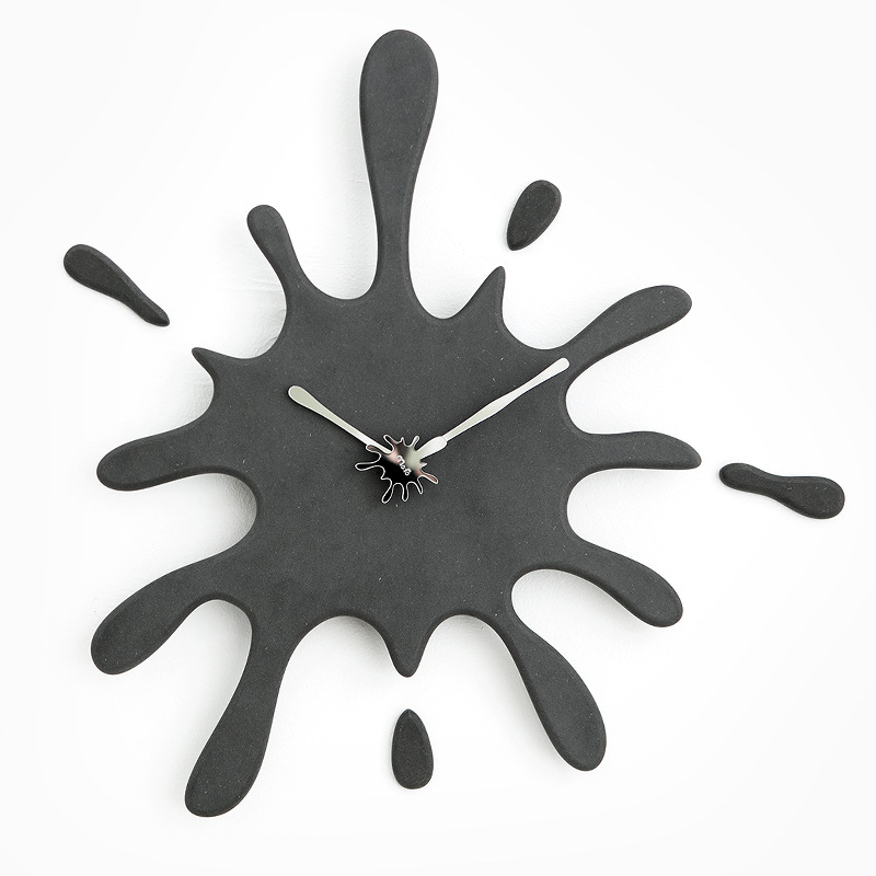 V888-ELOSUNG35430-202506301030-00 Creative Splatter Design Wall Clock - Silent Movement, Modern Decorative Timepiece(black) - Image 1