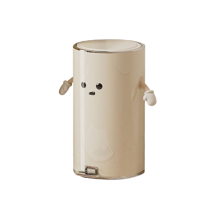 V888-ELOSUNG383-202194-00 Round Trash Can Silver-Plated, 20L, 2 hands + eyes (large size) - Image 1