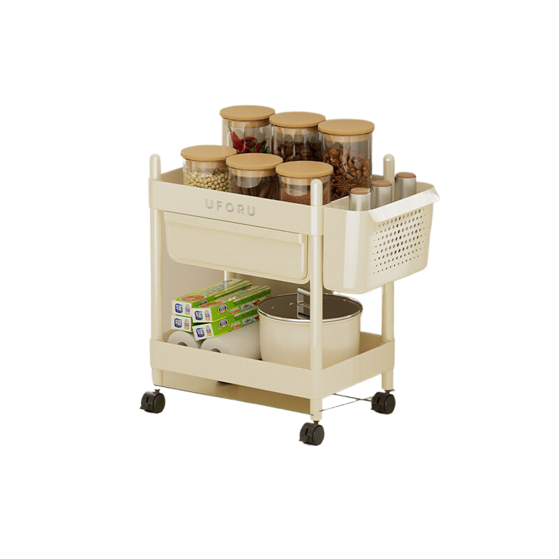 V888-ELOSUNG560-202031-00 2-layer multifunctional storage rack (with hanging basket) - Image 1