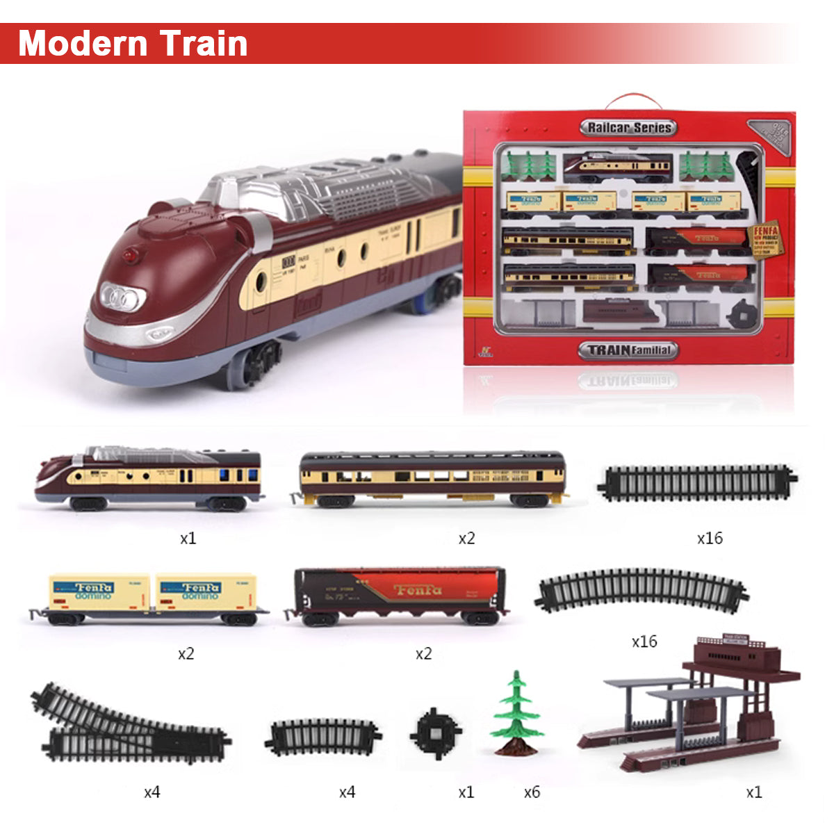 V891-ZY-TRAINTONAM-X1-208923-00 Electric Modern Toy Train Set Vehicle Rail Track Carriages With sound and lighting Kids - Image 1