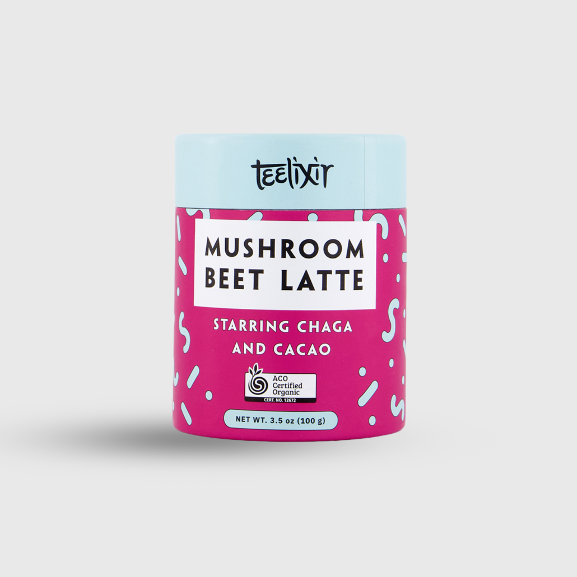 V903-BEET-100-199873-00 Teelixir Organic Mushroom Beet Latte 100g - Image 1