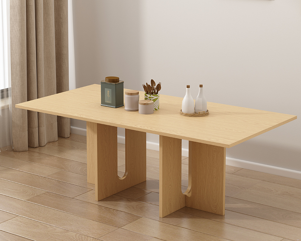 V912-22APLD006-OAK-204685-00 Oak Melamine Dining Table 8 Seater - Image 1