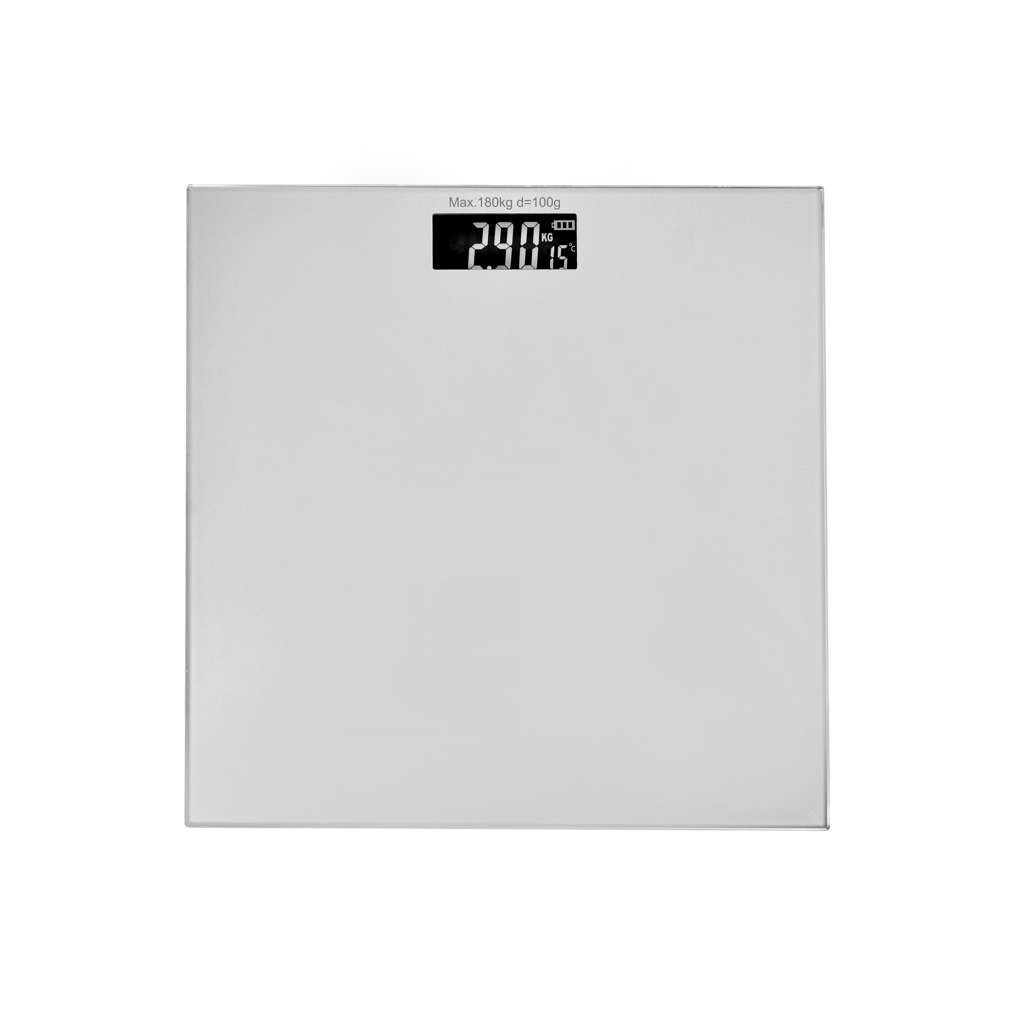 V915-CV0301-203423-00 Clevinger Silver Digital Glass Bathroom Scale Max Capacity 180KG - Image 1