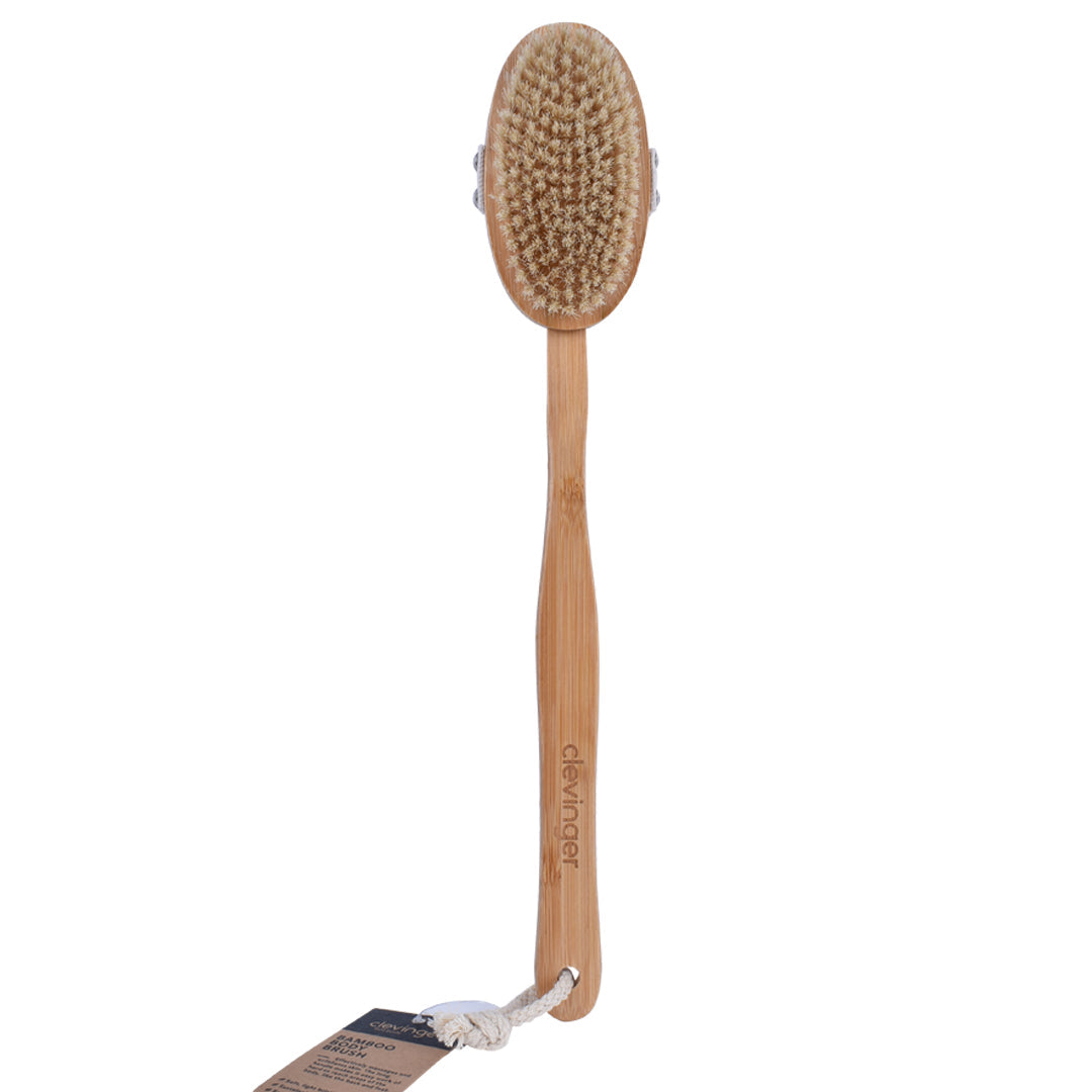 V915-CV0303-203363-00 Bamboo Bath Shower Long Handle Body Brush - Image 1