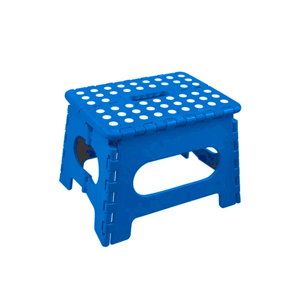 V915-HH0026-BL-203293-00 Plastic Folding Stool Portable Chair Outdoor Camping Blue - Image 1
