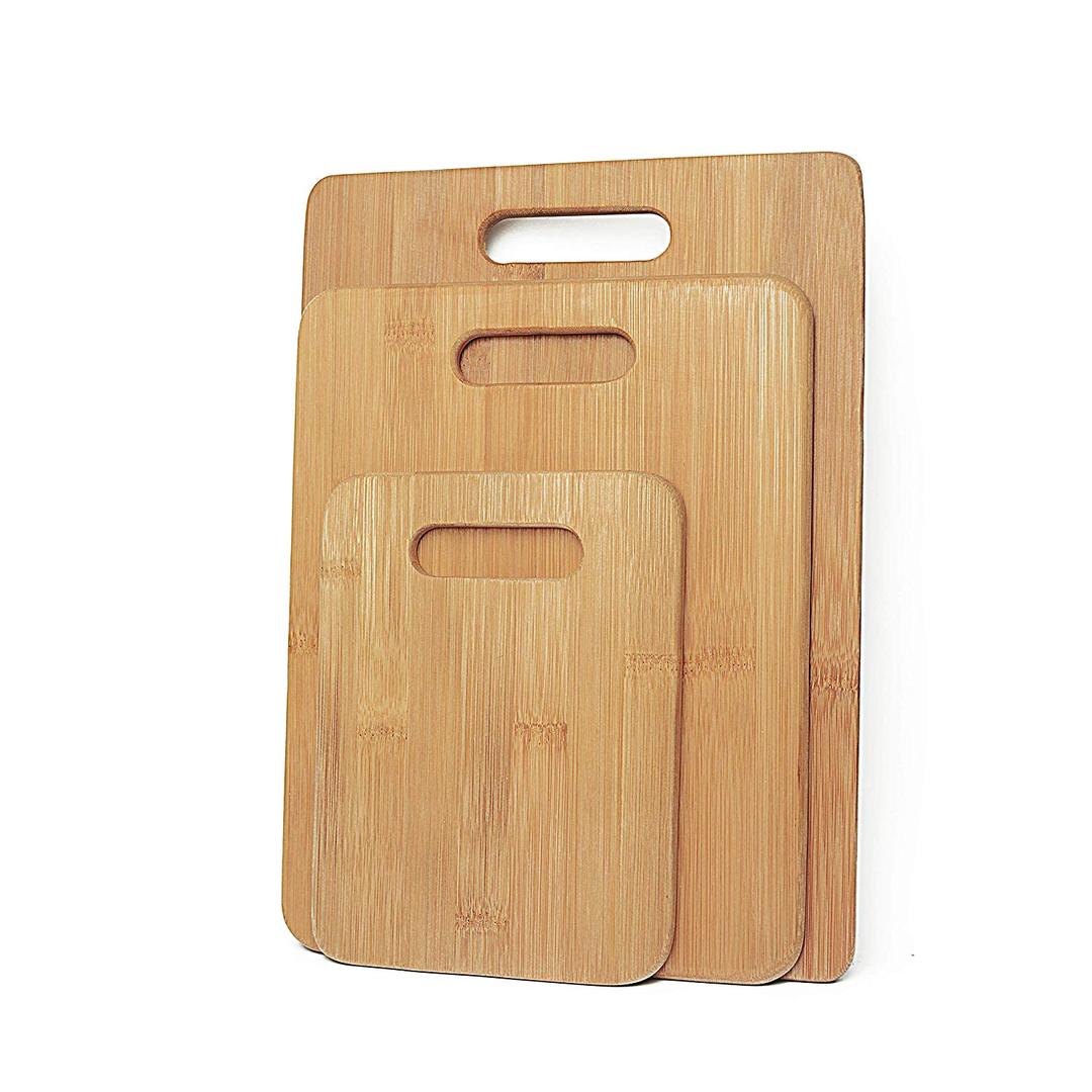V915-KC0010-204113-00 3 Pack Bamboo Cheese Cutting & Serving Chopping Board Set - Image 1
