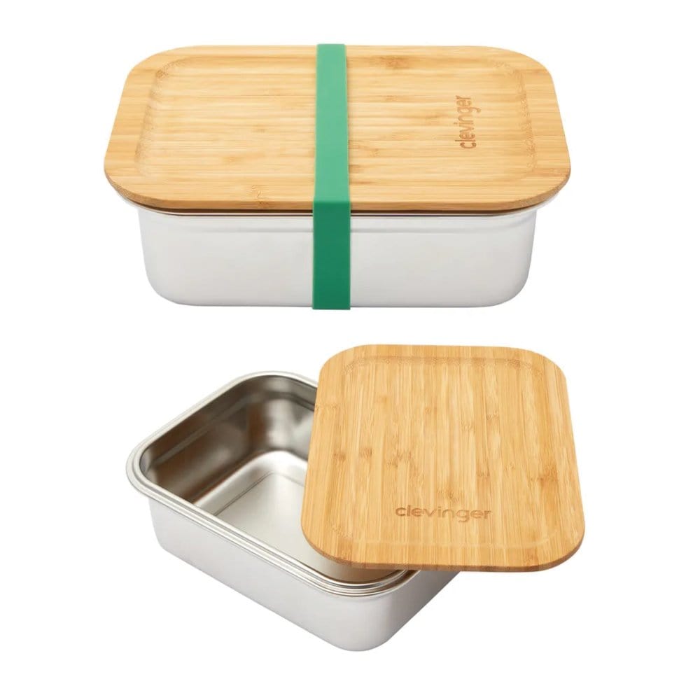 V915-KU0172-204058-00 Clevinger Stainless Steel Bamboo Large Lunch Box 1200ml - Image 1