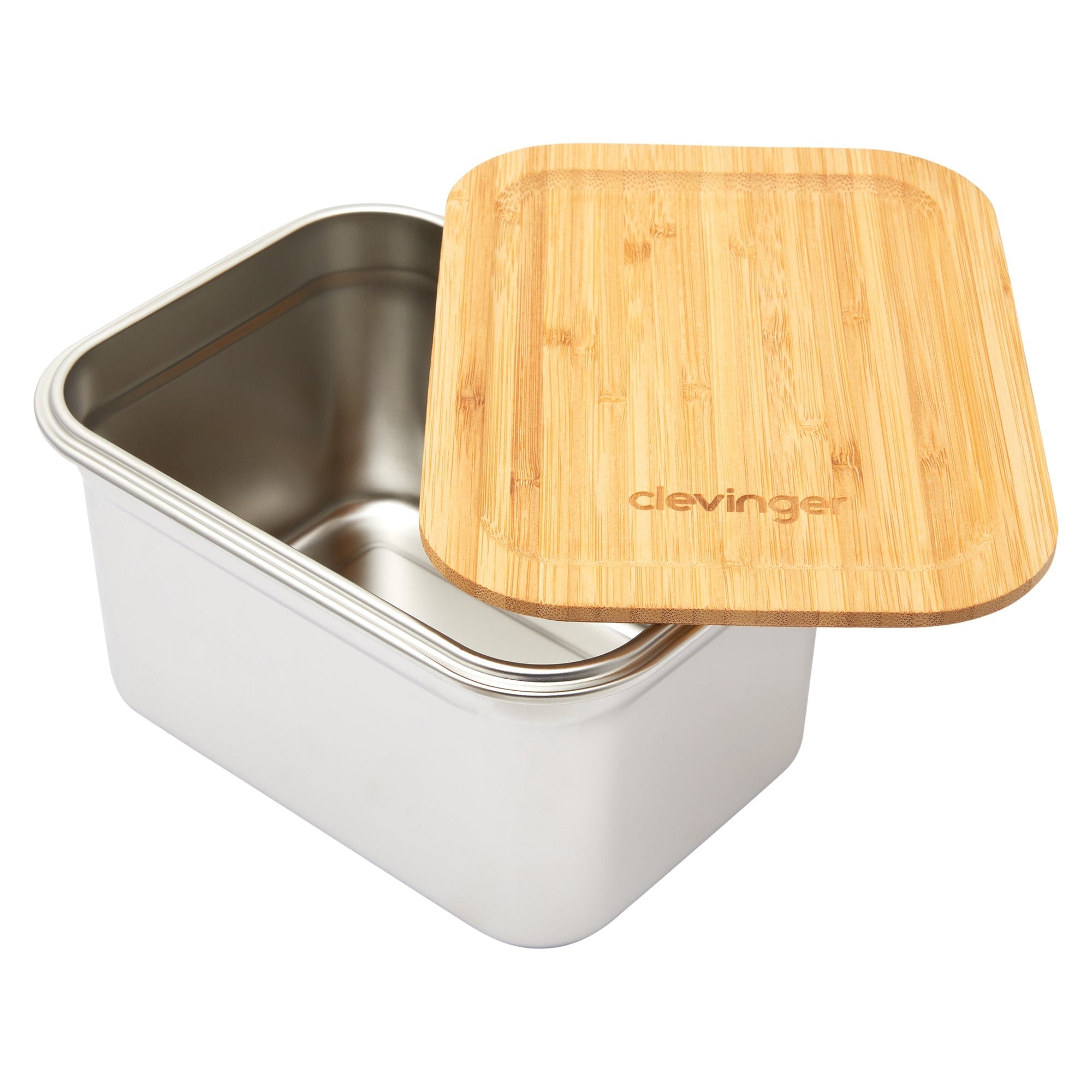 V915-KU0173-204056-00 Clevinger Stainless Steel Bamboo Extra Large Lunch Box 2000ml - Image 1