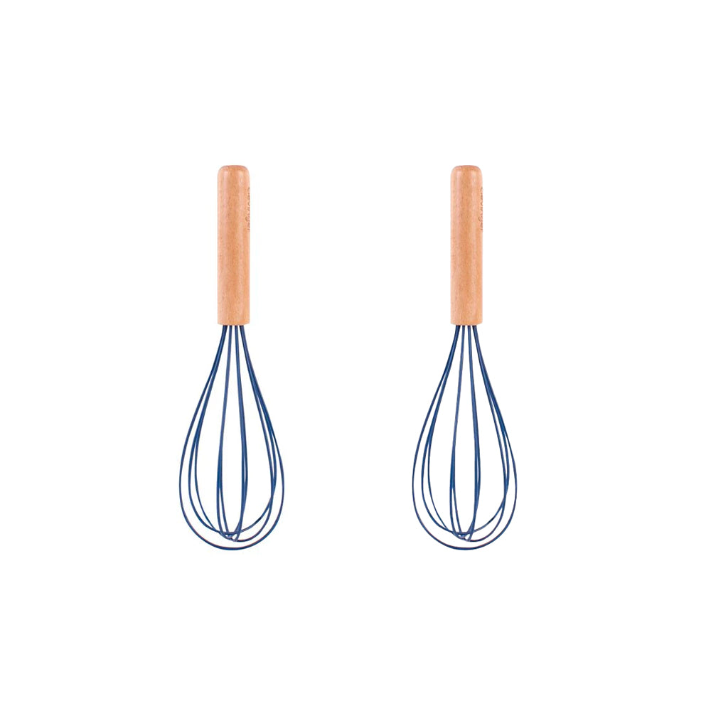 V915-KU0246X2-203840-00 2pcs Beechwood & silicone whisk navy - Image 1