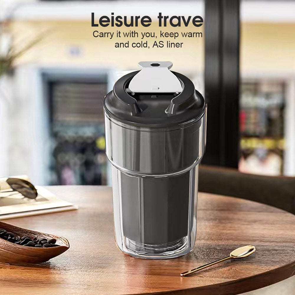 V915-KU0304-BK-203630-00 460ml Double wall insulated Coffee Cup Black - Image 1