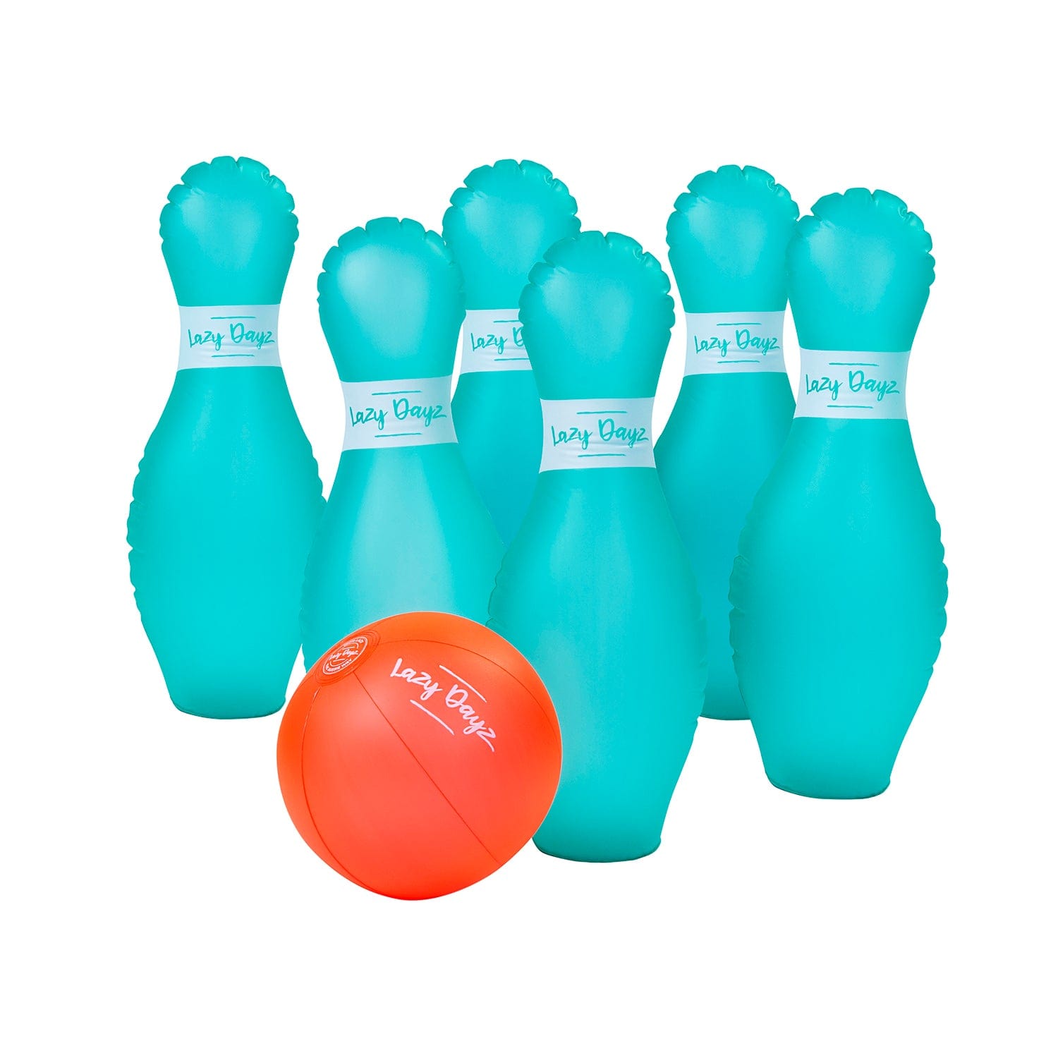 V915-LD0087-204015-03 7 Pcs Lazy Dayz Pool Beach Inflatable Bowling Set Toy - Image 1