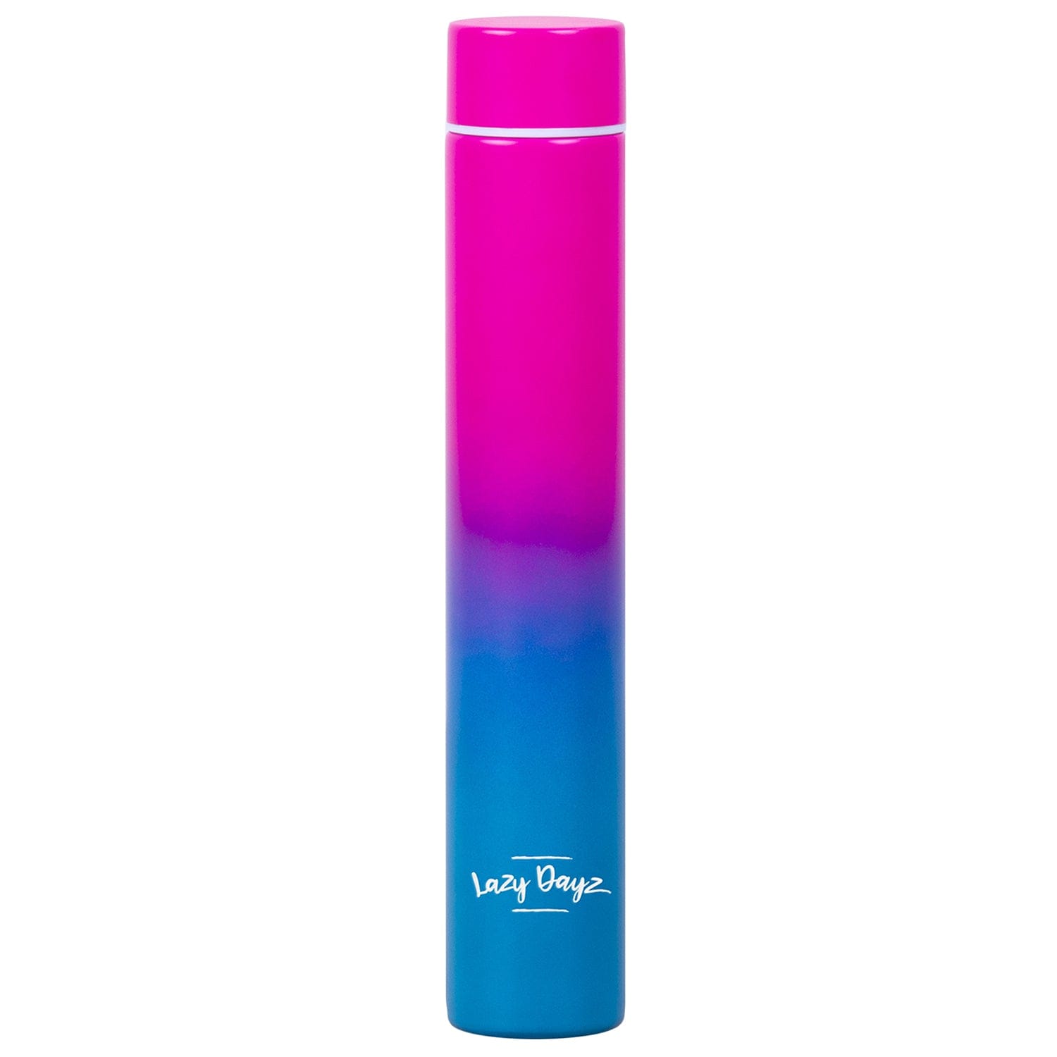V915-LD0106-PB-204004-05 Lazy Dayz 300ml Slimline Insulated Drink Bottle - Pink Blue Ombre - Image 1