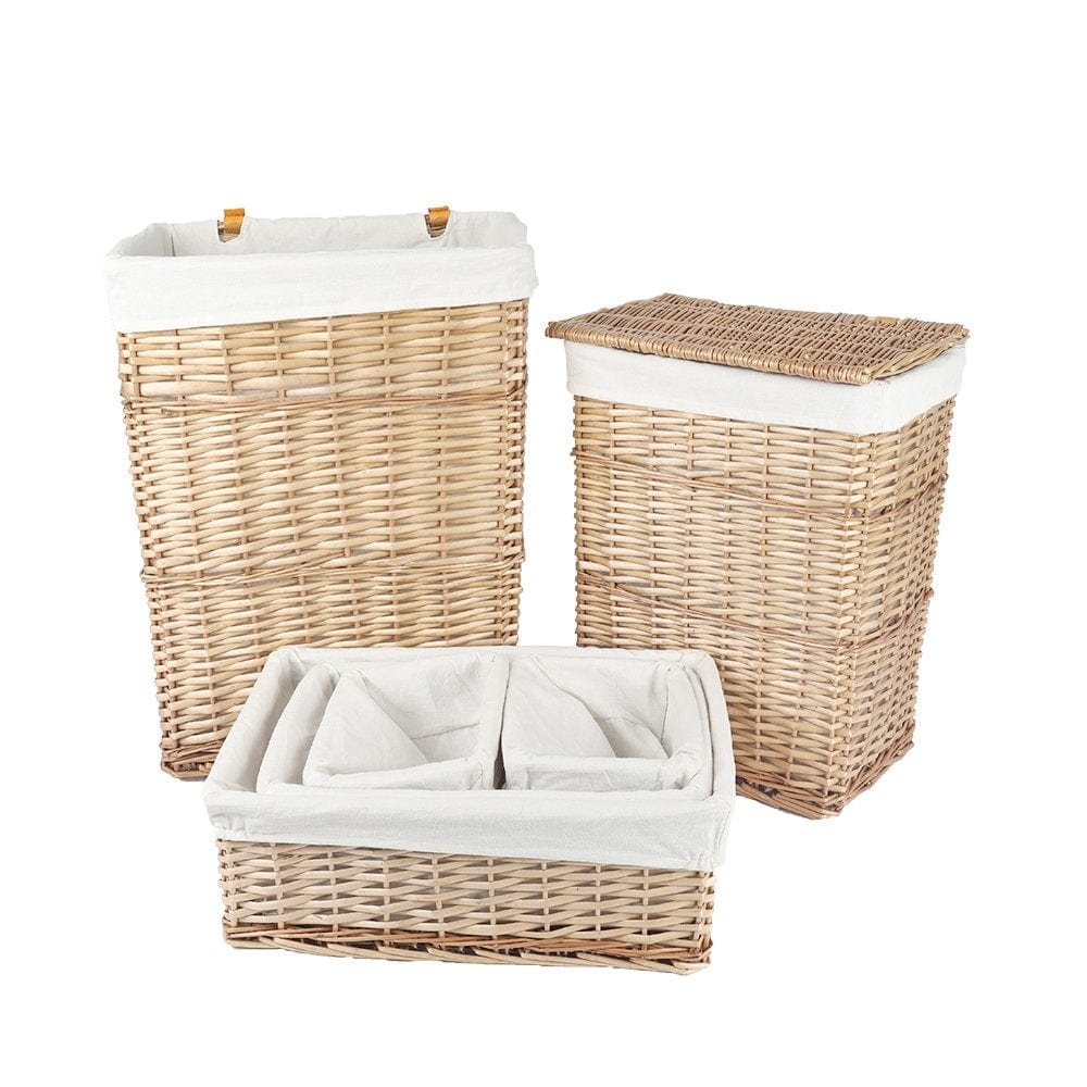 V915-MB0056-204081-00 6 Piece Wicker Storage Baskets With Liner Set - Image 1