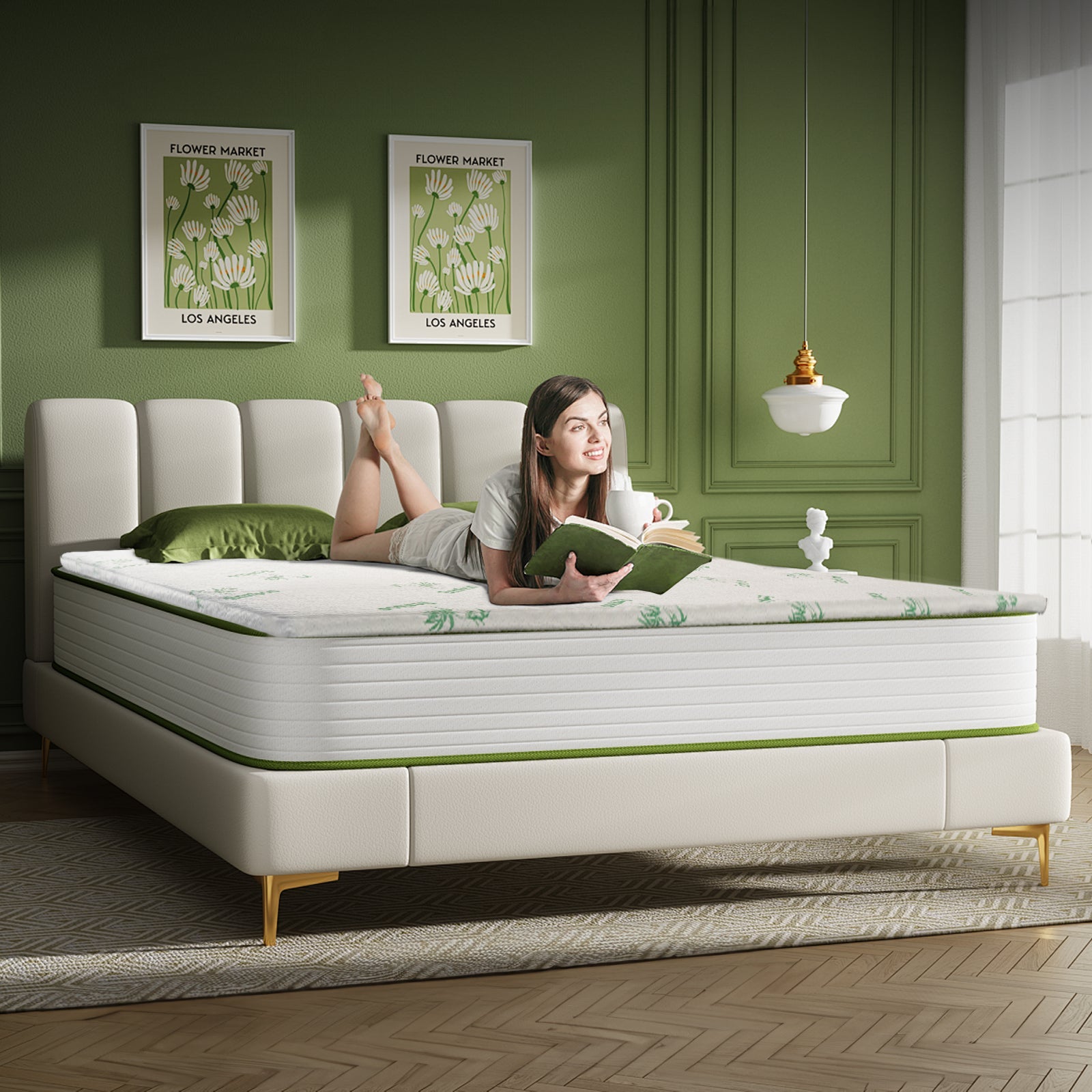 V915-MB0102-203250-00 8cm Memory Foam Topper with Bamboo Mattress Cover - Queen - Image 1