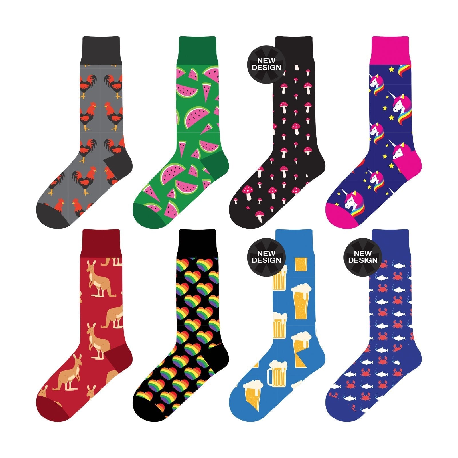 V915-SE0001-203788-00 Colorful Socks - 8 Pairs Funny Colorful Dress Socks one Size 5-13 Men Socks Women Socks - Image 1