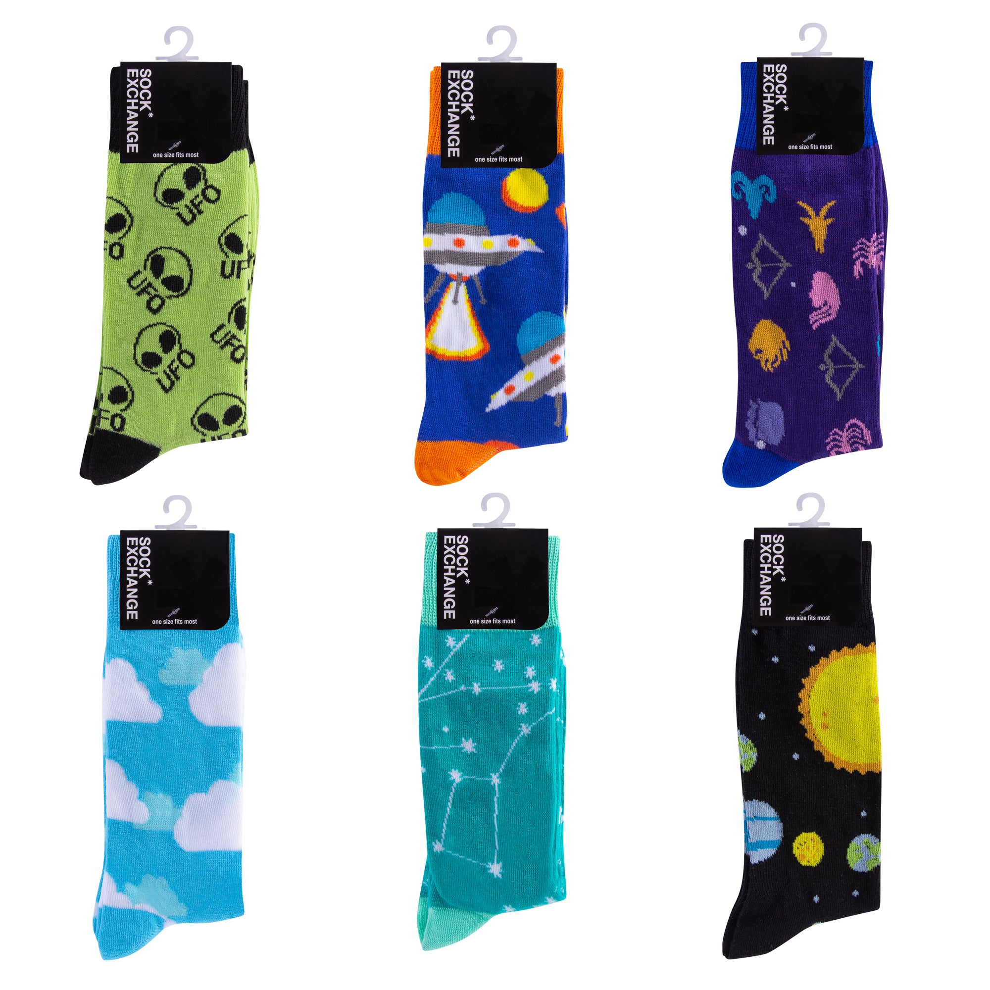 V915-SE0011-203514-00 6 Pairs Fashion Novelty Funny Socks one Size 5-13 Men Socks Women Socks #6 - Image 1