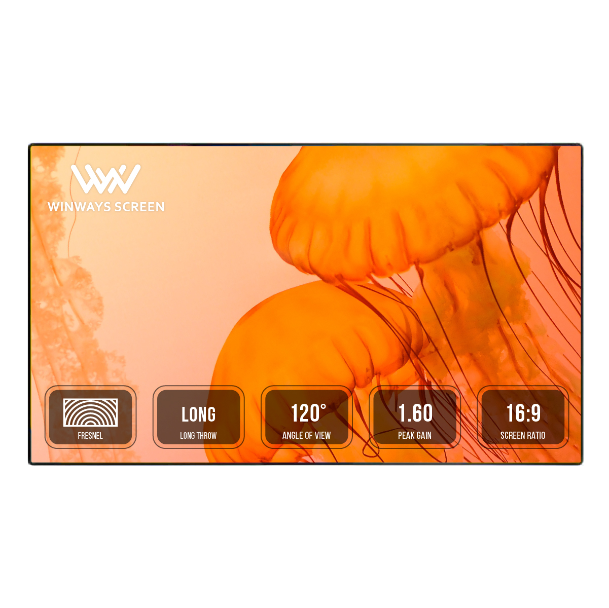 V943-S1-120-214281-00 Winways Medium Throw ALR 120'' Rollable Fresnel Screen - Image 1